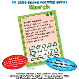 March – Teacher! Teacher! I’m Done! What’s Next 64 Skill-Based Activity Cards by Practice & LearnRight Publications – PLR1003s