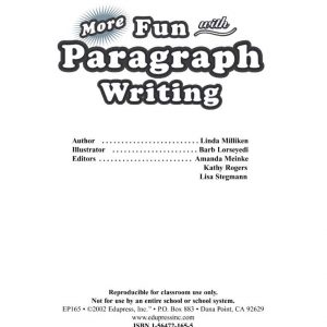 More Fun with Paragraph Writing by EDUPRESS, INC. – EP-2165