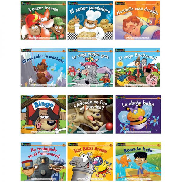 Newmark Learning Rising Readers Leveled Books: Nursery Rhyme Songs & Stories, Spanish
