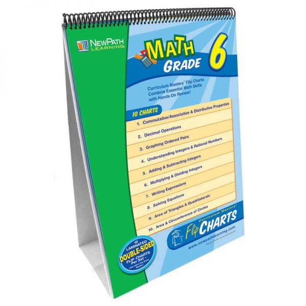 NewPath Learning Math Skills Curriculum Mastery® Flip Chart Set, Grade 6