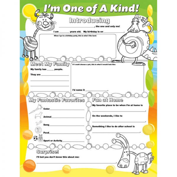 North Star Teacher Resources Fill Me In: I'm One of A Kind!, Pack of 32