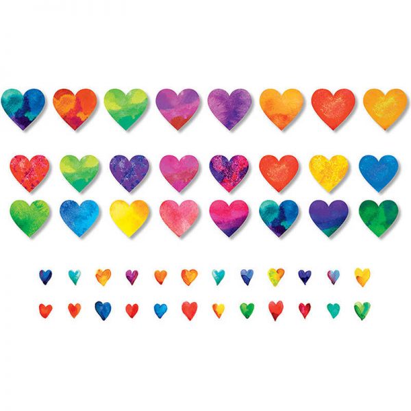 North Star Teacher Resources Watercolor Hearts Accents, Pack of 48