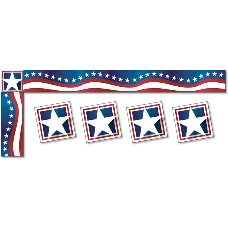 North Star Teacher Resources All Around the Board Trimmer, Stars & Stripes, 43' per Pack, 6 Packs
