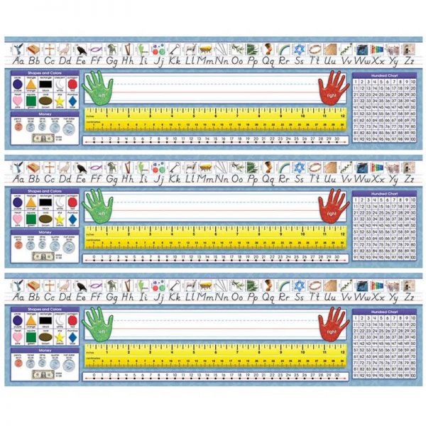 North Star Teacher Resources Traditional Manuscript Primary Desk Plates, 19" x 5", 36 Per Pack, 3 Packs