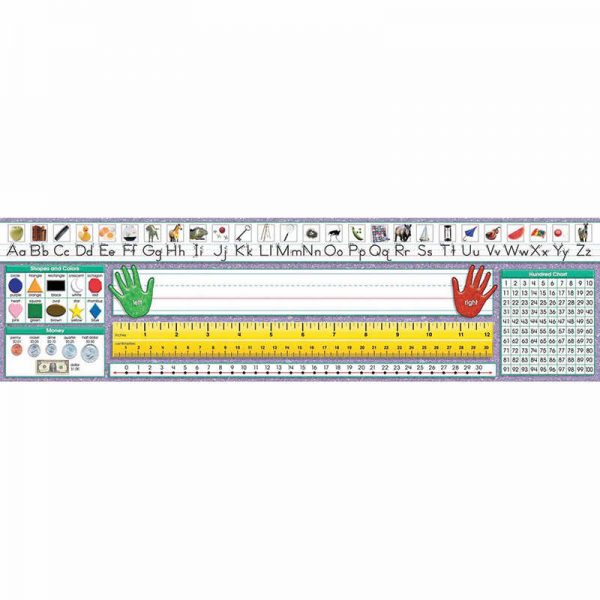 North Star Teacher Resources Traditional Manuscript Primary Desk Plates, 19" x 5", Pack of 36