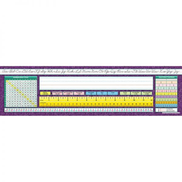 North Star Teacher Resources Traditional Cursive Intermediate Desk Plates, 19" x 5", Pack of 36