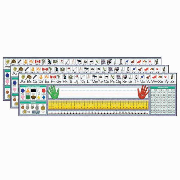 North Star Teacher Resources Canadian Traditional Manuscript Desk Plates, 36 Per Pack, 3 Packs