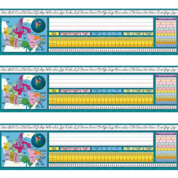 North Star Teacher Resources Canadian Intermediate Traditional Cursive Desk Plates, 36 Per Pack, 3 Packs