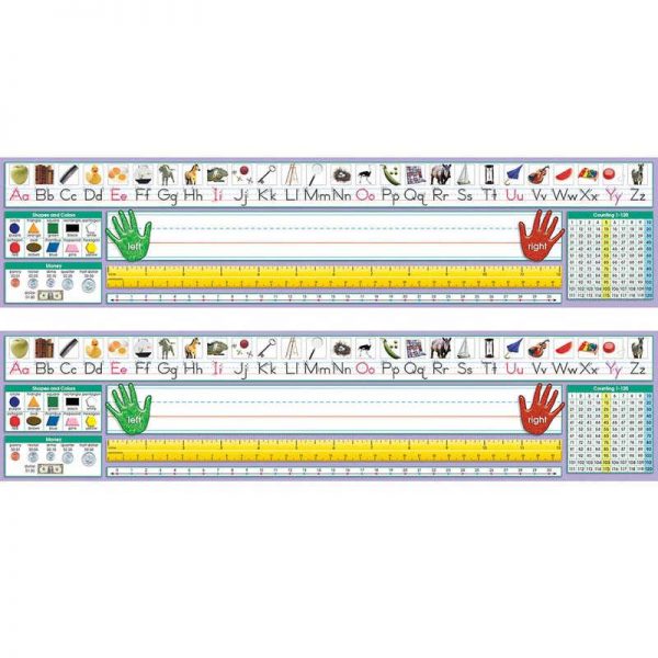 North Star Teacher Resources Adhesive Primary Traditional Manuscript Desk Plates, 17.5" x 4", 36 Per Pack, 2 Packs