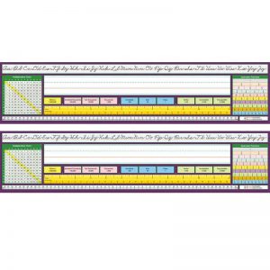 North Star Teacher Resources Adhesive Intermediate Traditional Cursive Desk Plates, 17.5" x 4", 36 Per Pack, 2 Packs