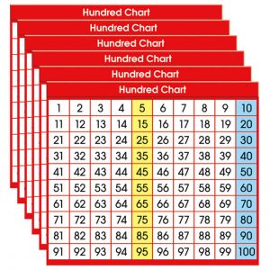 North Star Teacher Resources Hundred Chart Adhesive Desk Plate, 36 Per Pack, 6 Packs