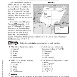 Nigeria Latitude and Longitude by Harcourt Achieve Inc