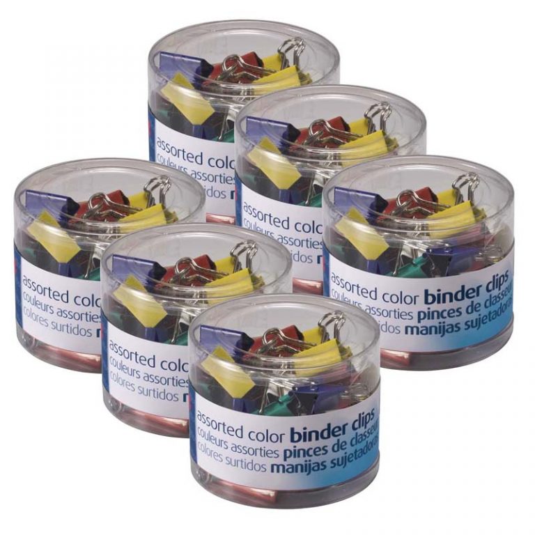 Officemate® Assorted Binder Clips, 30 Per Pack, 6 Packs