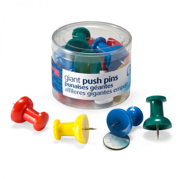 Officemate® Giant Push Pins, Tub of 12