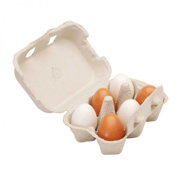 The Original Toy Company Wooden Eggs, Set of 6
