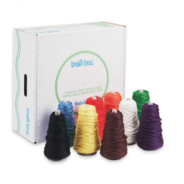 Trait-tex® 4-Ply Jumbo Roving Yarn Dispensers, Bright Colors, 8 oz., 9 Cones