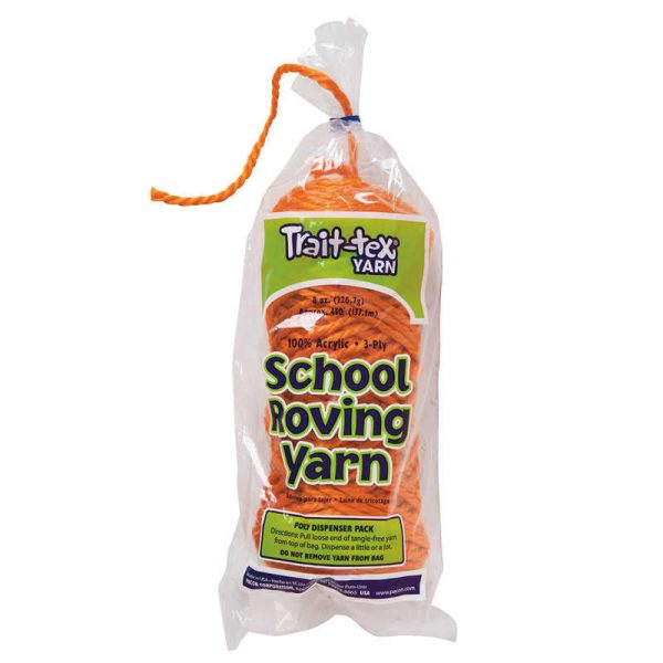 Trait-tex® 3-Ply School Roving Yarn Skein, Orange, 8 oz., 150 Yards