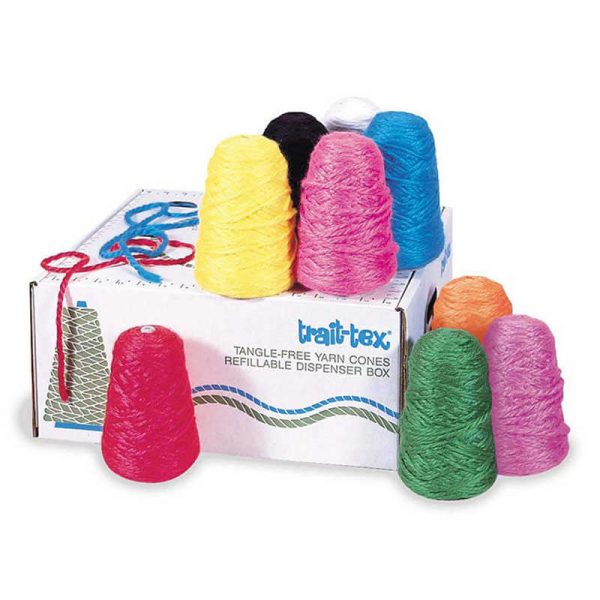 Trait-tex® 3-Ply School Roving Yarn Dispenser, Assorted Colors, 8 oz., 9 Cones