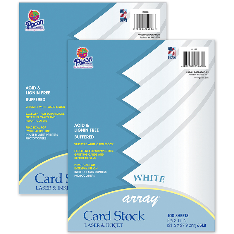 Pacon Cardstock Sheets - White - Letter - 8 1/2 x 11 PAC101188, PAC  101188 - Office Supply Hut