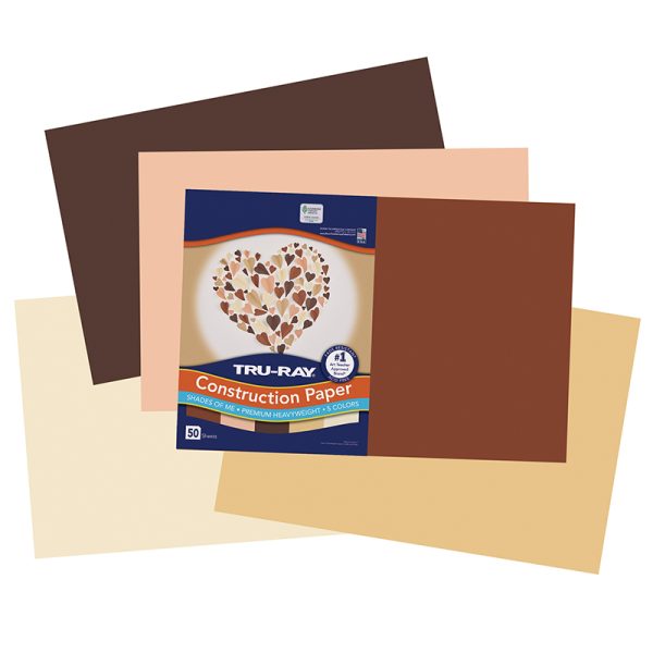 Tru-Ray® Construction Paper, Shades of Me Assortment, 12" x 18", 50 Sheets