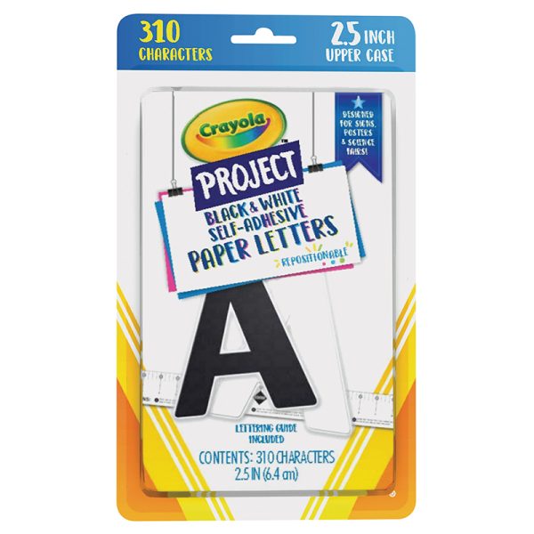 Crayola® Self-Adhesive Project Paper Letters, Black & White, 2.5", 310 Characters