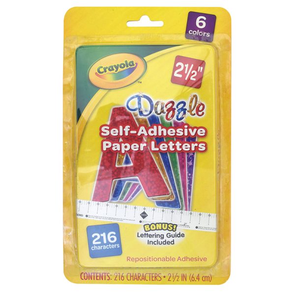 Crayola® Self-Adhesive Paper Letters, Assorted Dazzle Colors, 2.25", 216 Characters