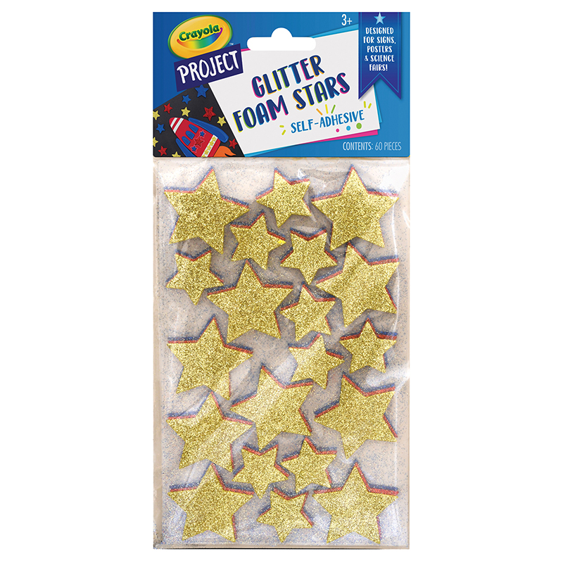 Teachersparadise Crayola® Foam Star Stickers Assorted Glitter 1