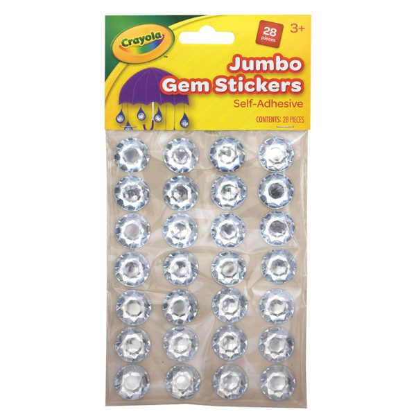 Crayola® Gemstone Stickers, Silver, 3/4", 28 Count