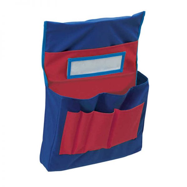Pacon® Chair Storage Pocket Chart, Blue & Red, 18-1/2"H x 14-1/2"W x 2-1/2"D, 1 Chart