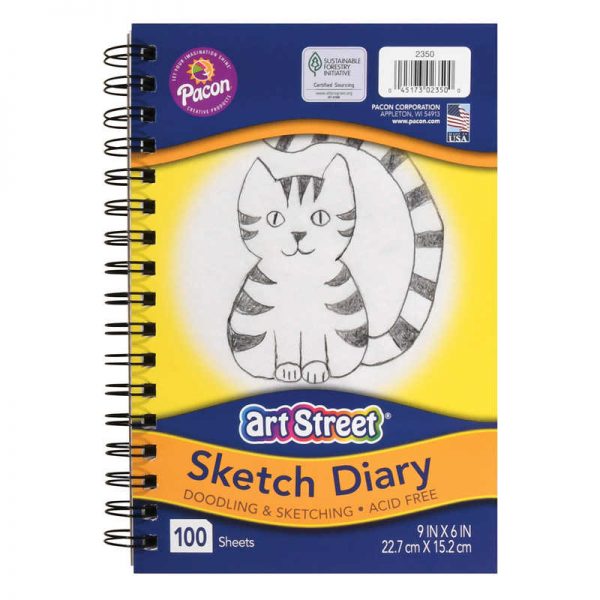 Art Street® Sketch Book, Lightweight, 9" x 6", 100 Sheets