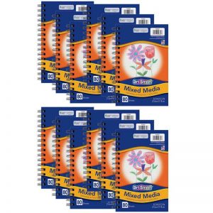 Art Street® Mixed Media Journal, Heavyweight, 8-1/2" x 5-1/2", 80 Sheets, Pack of 12