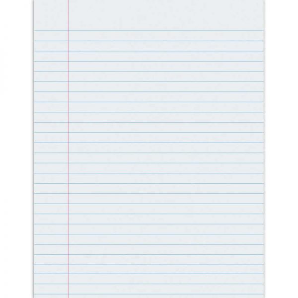 Pacon® Composition Paper, White, Red Margin, 3/8" Ruled, 8-1/2" x 11", 500 Sheets