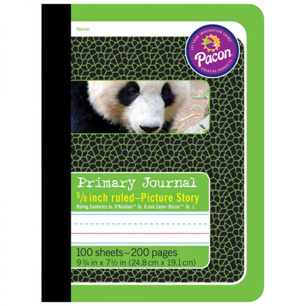 Pacon® Primary Composition Book, Book Bound, D'Nealian/Zaner-Bloser, 5/8" x 5/16" x 5/16" Picture Story Ruled, 9-3/4" x 7-1/2", 100 Sheets