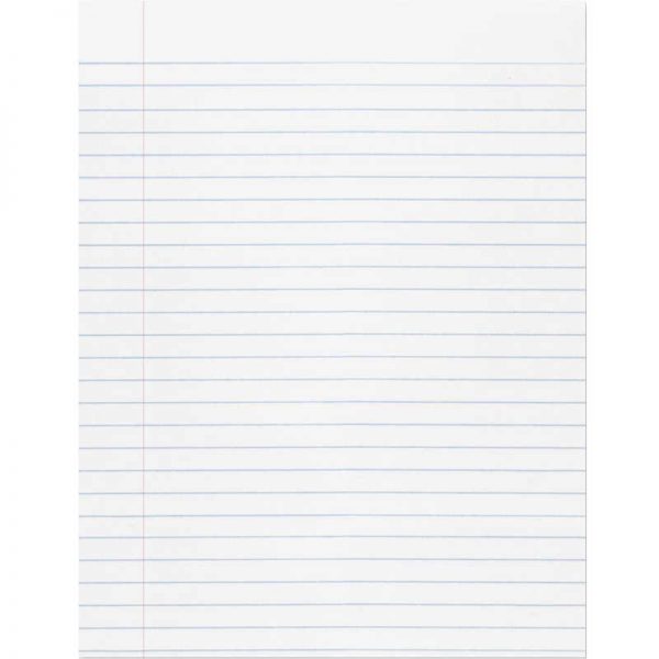 Pacon® Composition Paper, White, Red Margin, 3/8" Ruled 8" x 10-1/2", 500 Sheets
