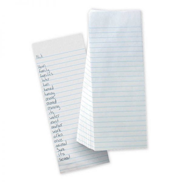 Pacon® Composition Paper, White, Spelling Slip, 3/8" Ruled, 4" x 10-1/2", 500 Sheets