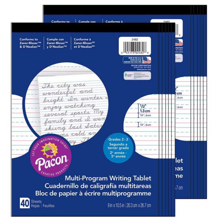 TeachersParadise Pacon® MultiProgram Handwriting Tablet, D'Nealian/ZanerBloser, 1/2" x 1/4