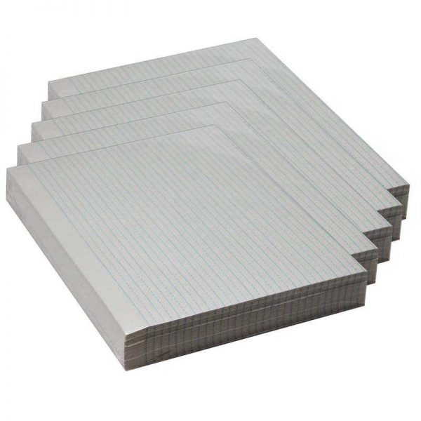 Pacon® Newsprint Handwriting Paper, Alternate Dotted, Grade 3, 1/2" x 1/4" Ruled Long, 11" x 8-1/2", 500 Sheets Per Pack, 5 Packs
