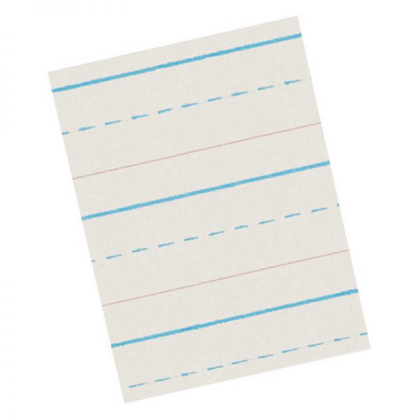 Pacon® Newsprint Handwriting Paper, Skip-A-Line, Grade 1, 1/2" x 1/4" x 1/4" Ruled Long, 11" x 8-1/2", 500 Sheets