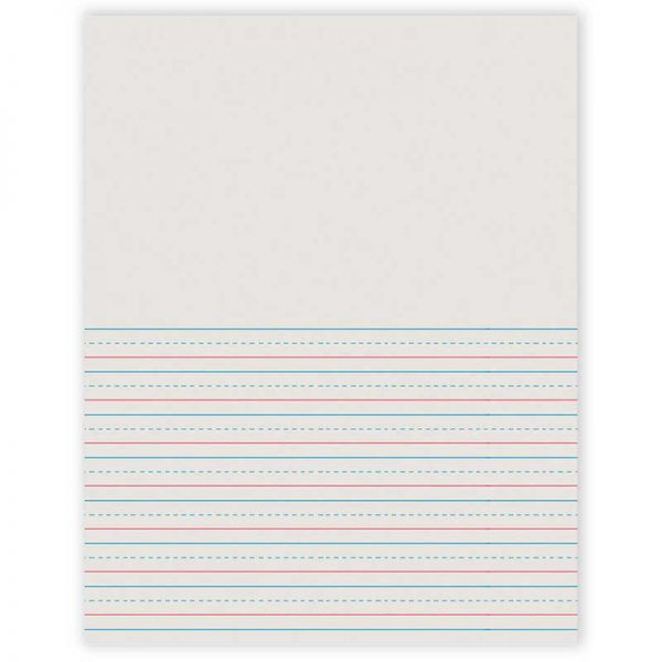 Pacon® Newsprint Handwriting Paper, Picture Story, Grade 2, 1/2" x 1/4" x 1/4" Ruled Short, 8-1/2" x 11", 500 Sheets