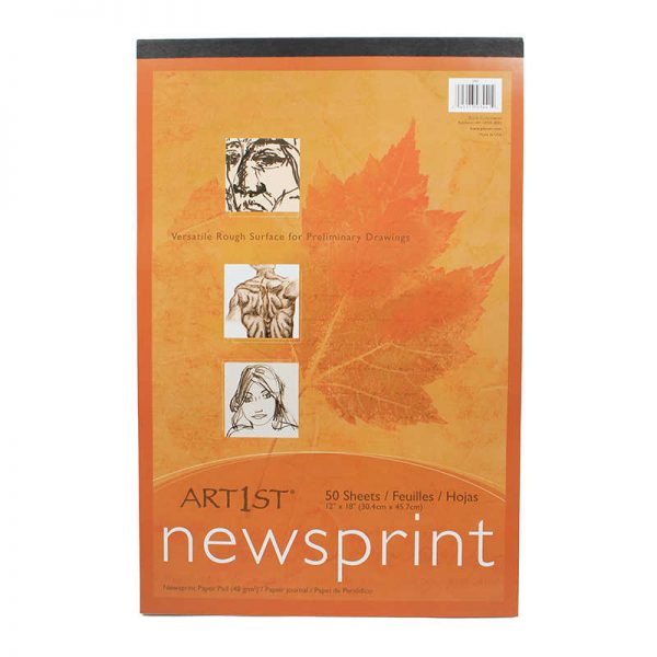 UCreate® Newsprint Pad, White, 12" x 18", 50 Sheets