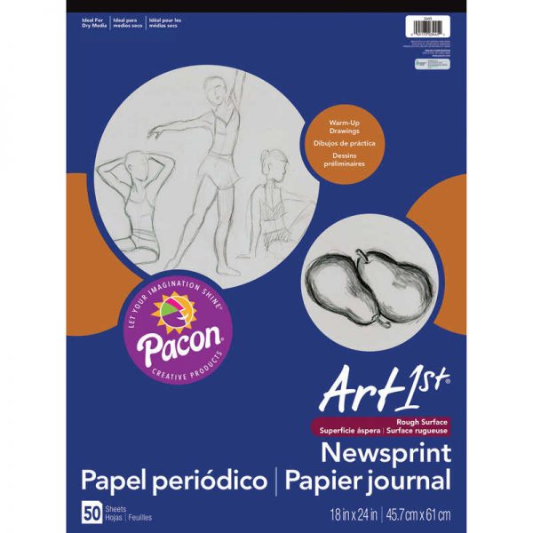 UCreate® Newsprint Pad, White, 18" x 24", 50 Sheets