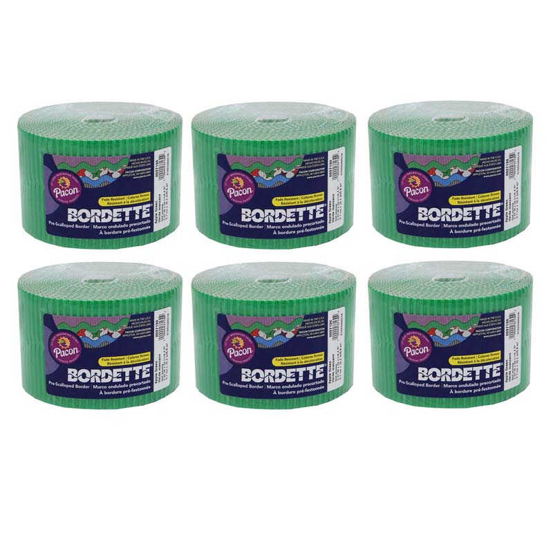 Bordette® Decorative Border, Apple Green, 2-1/4" x 50', 6 Rolls