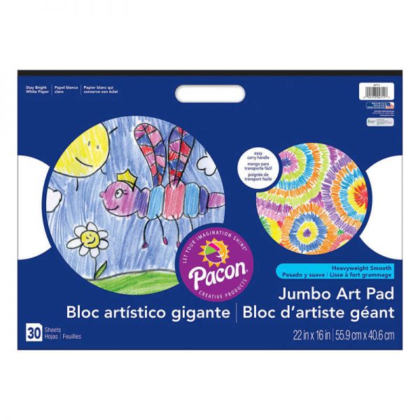 Art Street® Jumbo Art Pad, White, 22" x 16", 30 Sheets
