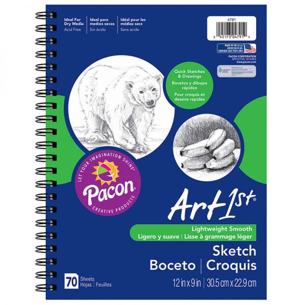 UCreate® Sketch Diary, Standard Weight, 12" x 9", 70 Sheets