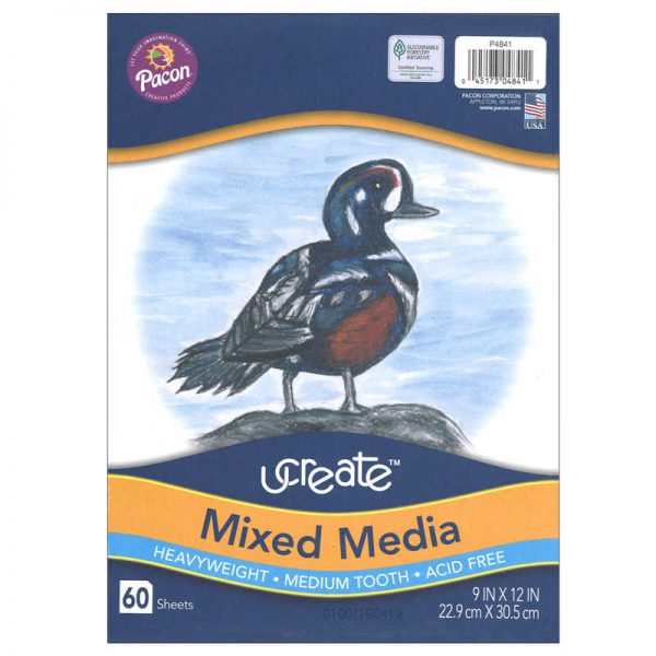 UCreate® Mixed Media Art Paper, Heavyweight, 9" x 12", 60 Sheets