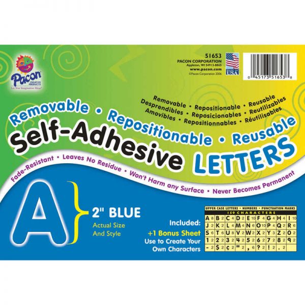 Pacon® Self-Adhesive Letters, Blue, Puffy Font, 2", 159 Characters