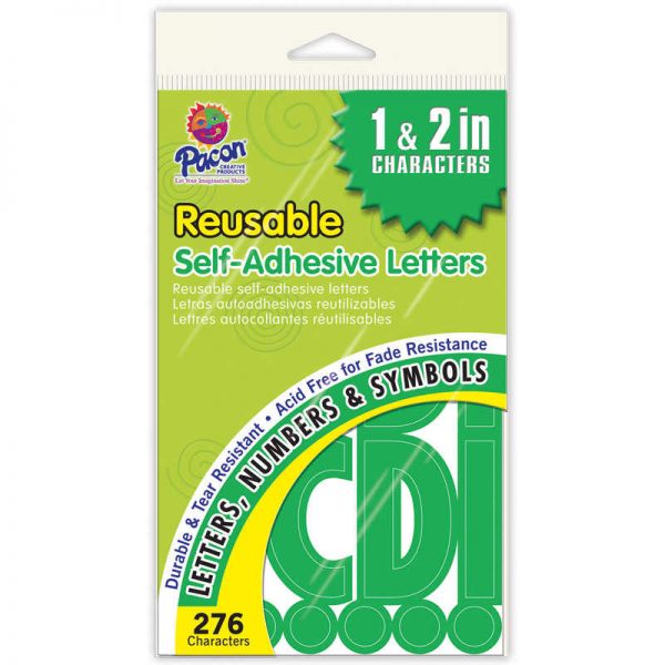 Pacon® Self-Adhesive Letters, Green, Classic Font, 1" & 2", 276 Characters