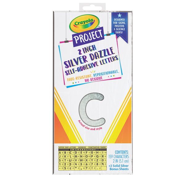 Crayola® Self-Adhesive Letters, Silver Dazzle, 2", 159 Characters