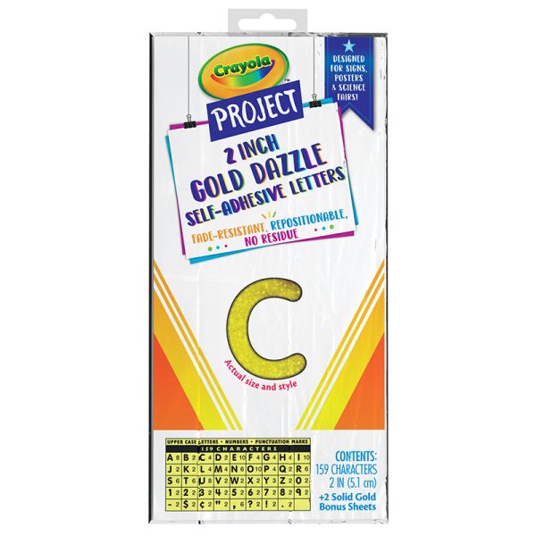 Crayola® Self-Adhesive Letters, Gold Dazzle, 2", 159 Characters