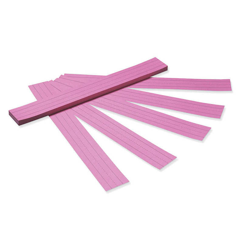Pacon® Sentence Strips, Pink, 1-1/2" x 3/4" Ruled, 3" x 24", 100 Strips